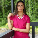 Leah V Neck T-Shirt - Cerise Pink