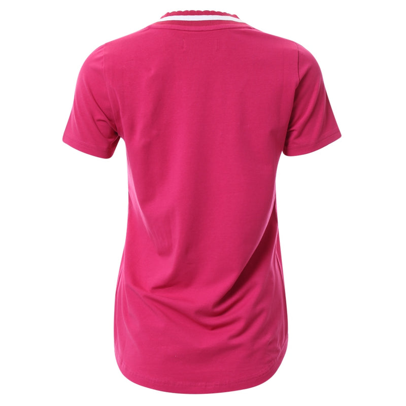 Leah V Neck T-Shirt - Cerise Pink