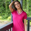 Leah V Neck T-Shirt - Cerise Pink