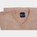 Patterned V-Neck Jumper - Peach