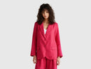 Linen Blend Blazer - Watermelon