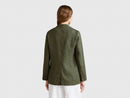 Linen Blend Blazer - Forest Green