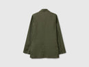 Linen Blend Blazer - Forest Green