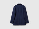 Linen Blend Blazer - Navy
