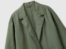 Linen Blazer - Forest Green