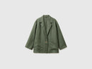 Linen Blazer - Forest Green