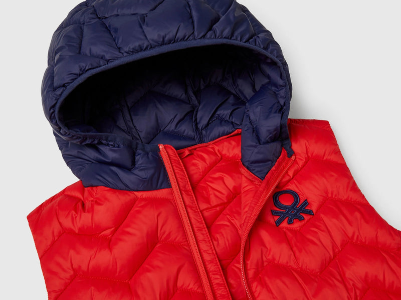 Junior Boys Padded Gilet - Red/navy