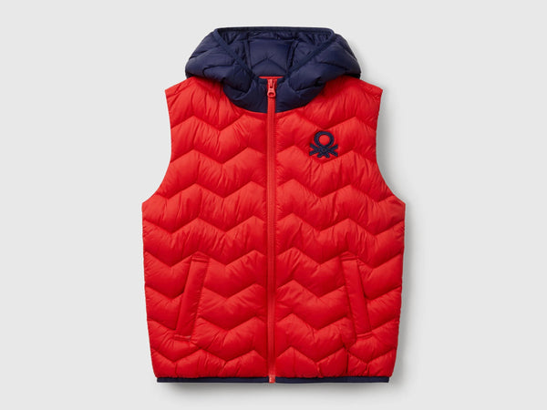 Junior Boys Padded Gilet - Red/navy