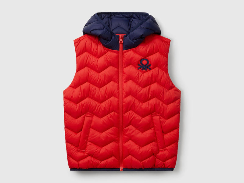 Junior Boys Padded Gilet - Red/navy