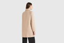 Shirt Collar Button Coat - Beige