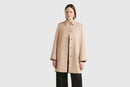 Shirt Collar Button Coat - Beige