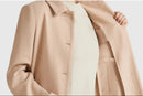 Shirt Collar Button Coat - Beige