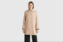 Shirt Collar Button Coat - Beige