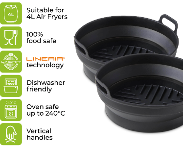 2 Round Foldable Air Fryer Trays