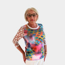 Lace Sleeve Top - Print