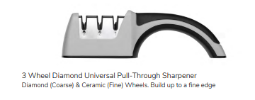 3 Wheel Diamond Universal Pull-Through Sharpener