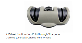 2 Wheel Suction Cup Pull-Through Sharpener