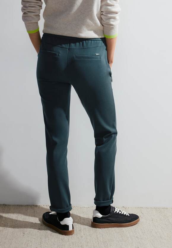 Tracey Zipper Detail Trouser - Petrol Blue
