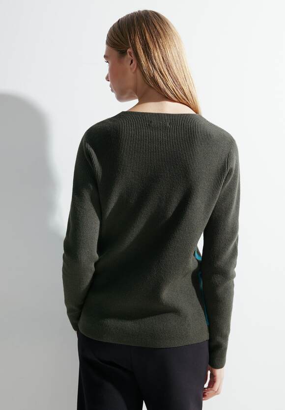 Wording Color Block T-Shirt - Dynamic Khaki