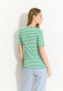 Lena New Stripe Top - Fresh Apple Green