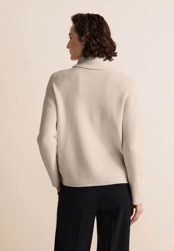 Detailed Rollneck Jumper - Whisper Cream Melange