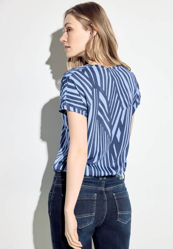 Aop Shoulder Detail T-Shirt - Soft Light Blue