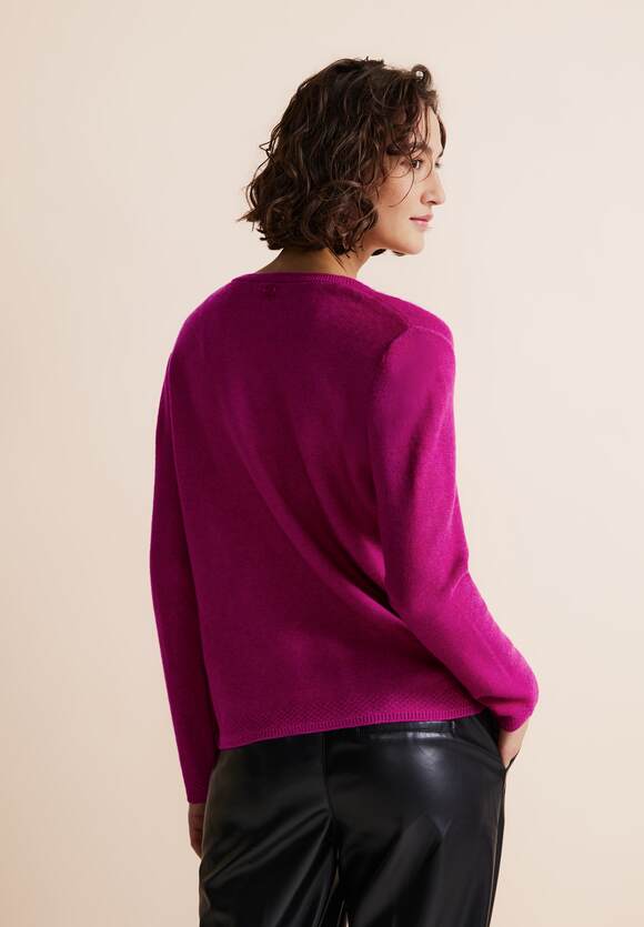 V-Neck Sweater - Purple/pink Melange