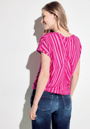Aop Shoulder Detail T-Shirt - Pink Sorbet