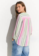 Multicolor Stripe Blouse - Vanilla White
