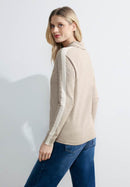 Summer Cosy Fancy Collar Jumper - Sandy Beige Melange