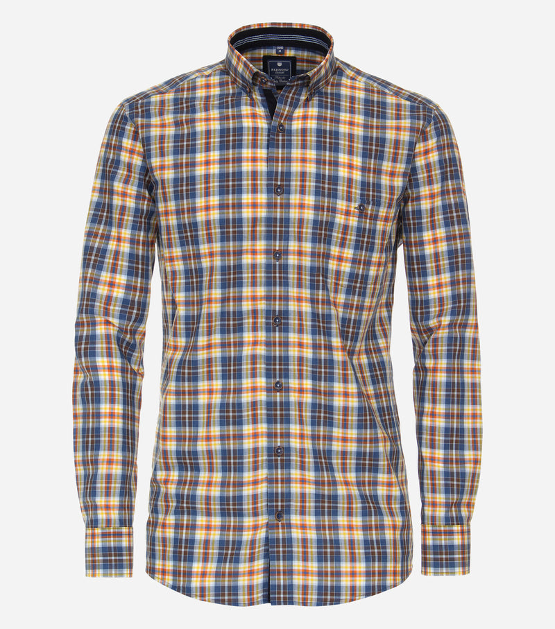 Comfort Fit Check Shirt - Blue