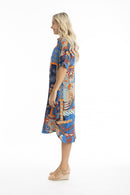 Button through dress - Multi Tropical