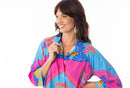 Celeste Shirt Dress - Blue/pink