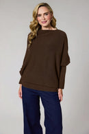 Plain Asymemetric Jumper - Choc