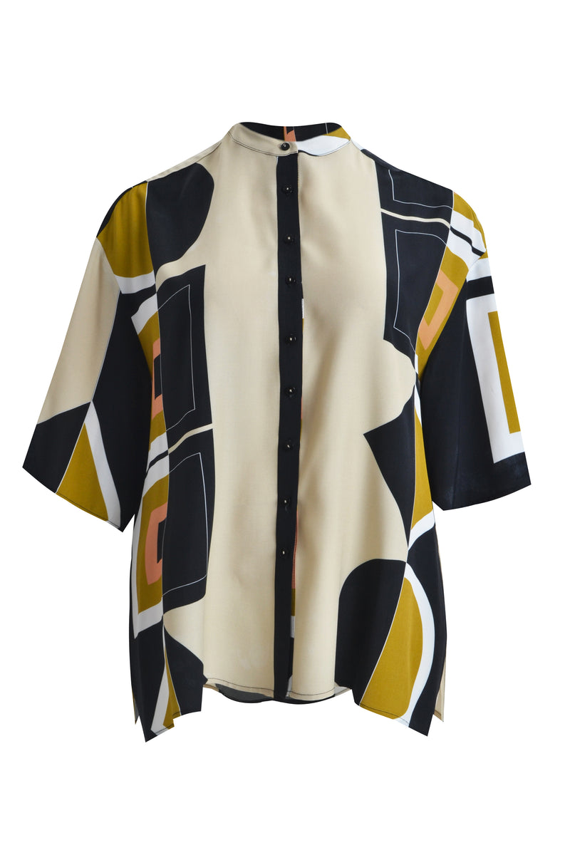 PRINT SHIRT - Beige Multi