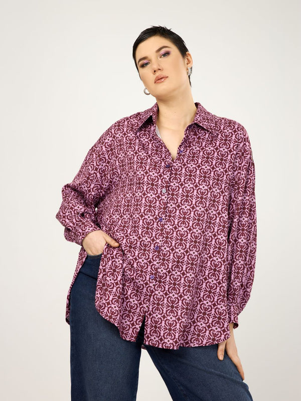 PRINTED SHIRT - Bordeaux