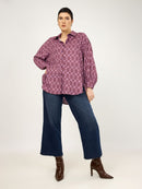 PRINTED SHIRT - Bordeaux