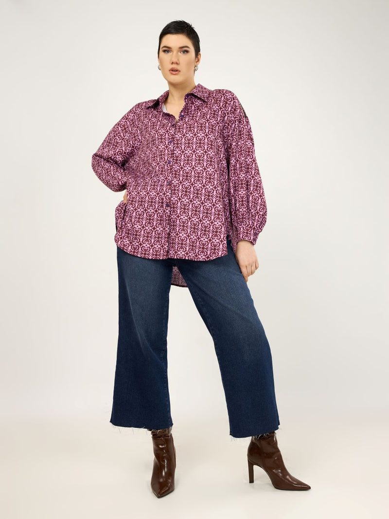 PRINTED SHIRT - Bordeaux