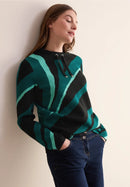 Jacquard Turtle Neck Jumper - Black