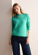 Structure Mix Turtle Neck Jumper - Aventurine Green