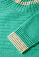 Structure Mix Turtle Neck Jumper - Aventurine Green