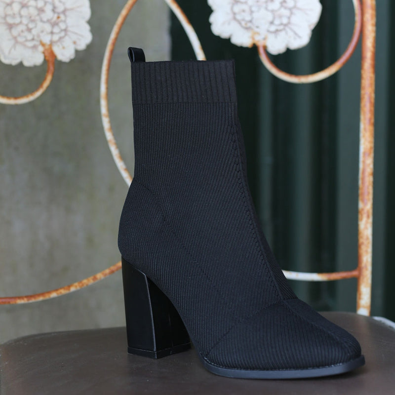 Hallie Sock Boot - Black