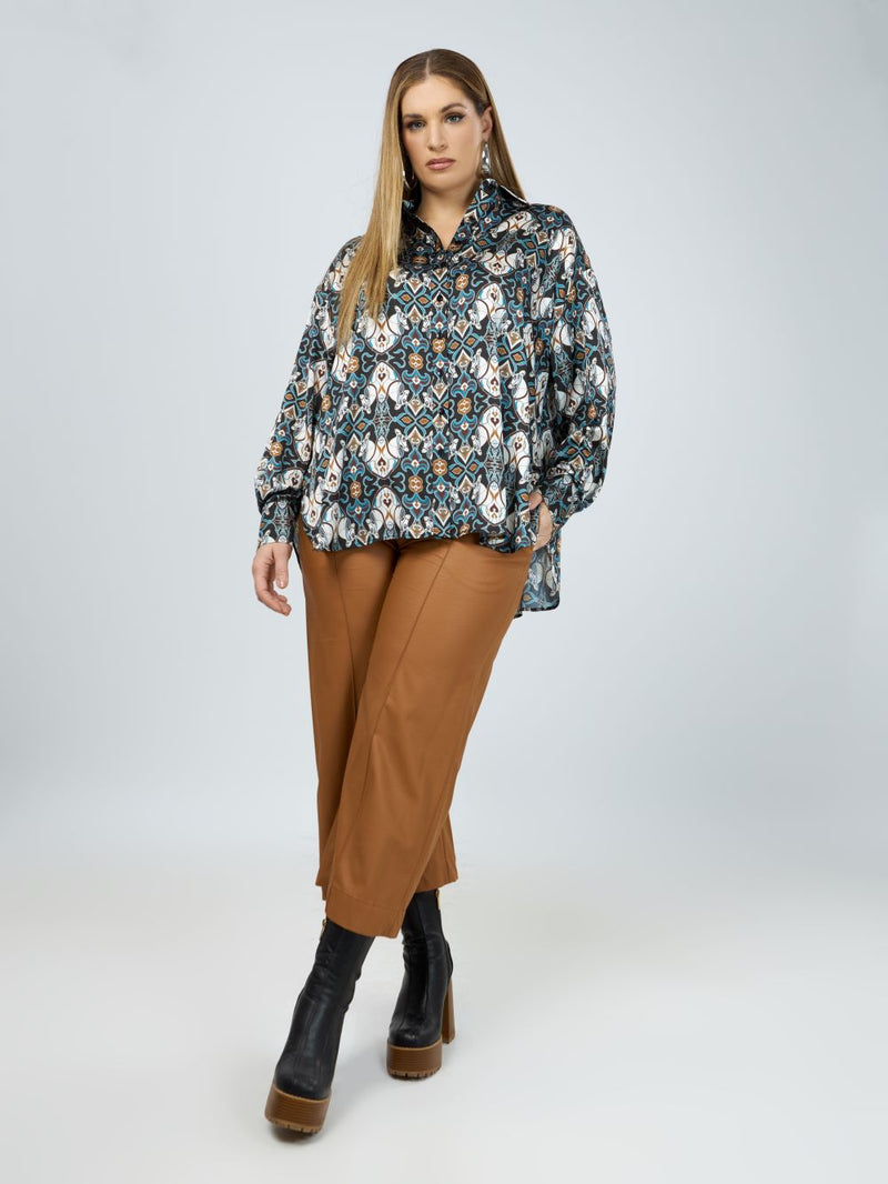 PRINT SHIRT - Petrol