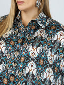 PRINT SHIRT - Petrol