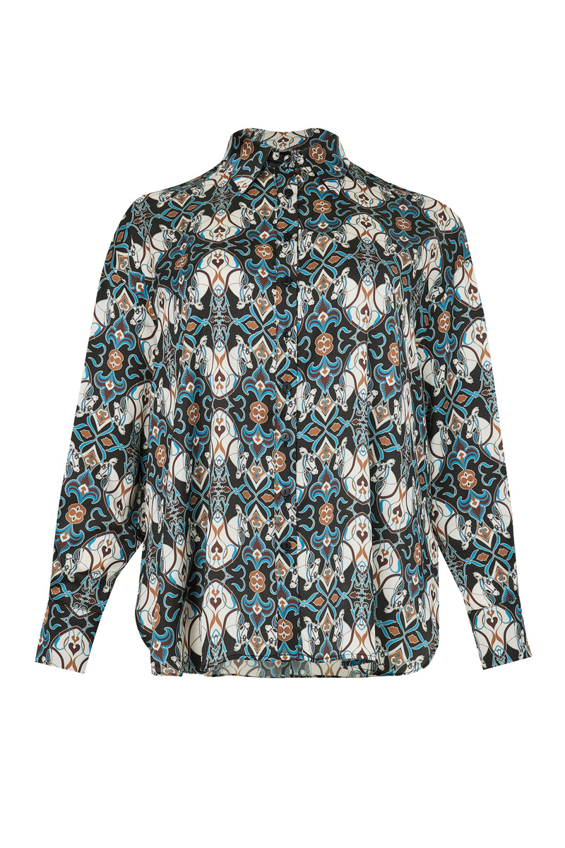 PRINT SHIRT - Petrol