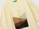 Oversized Front Print T-Shirt - Lemon