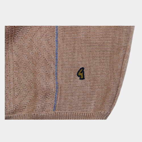 Patterned V-Neck Jumper - Peach