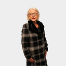 Short Check Coat - Black