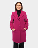 Round Neck Coat - Magenta
