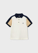 Short Sleeve Print Polo - Cream